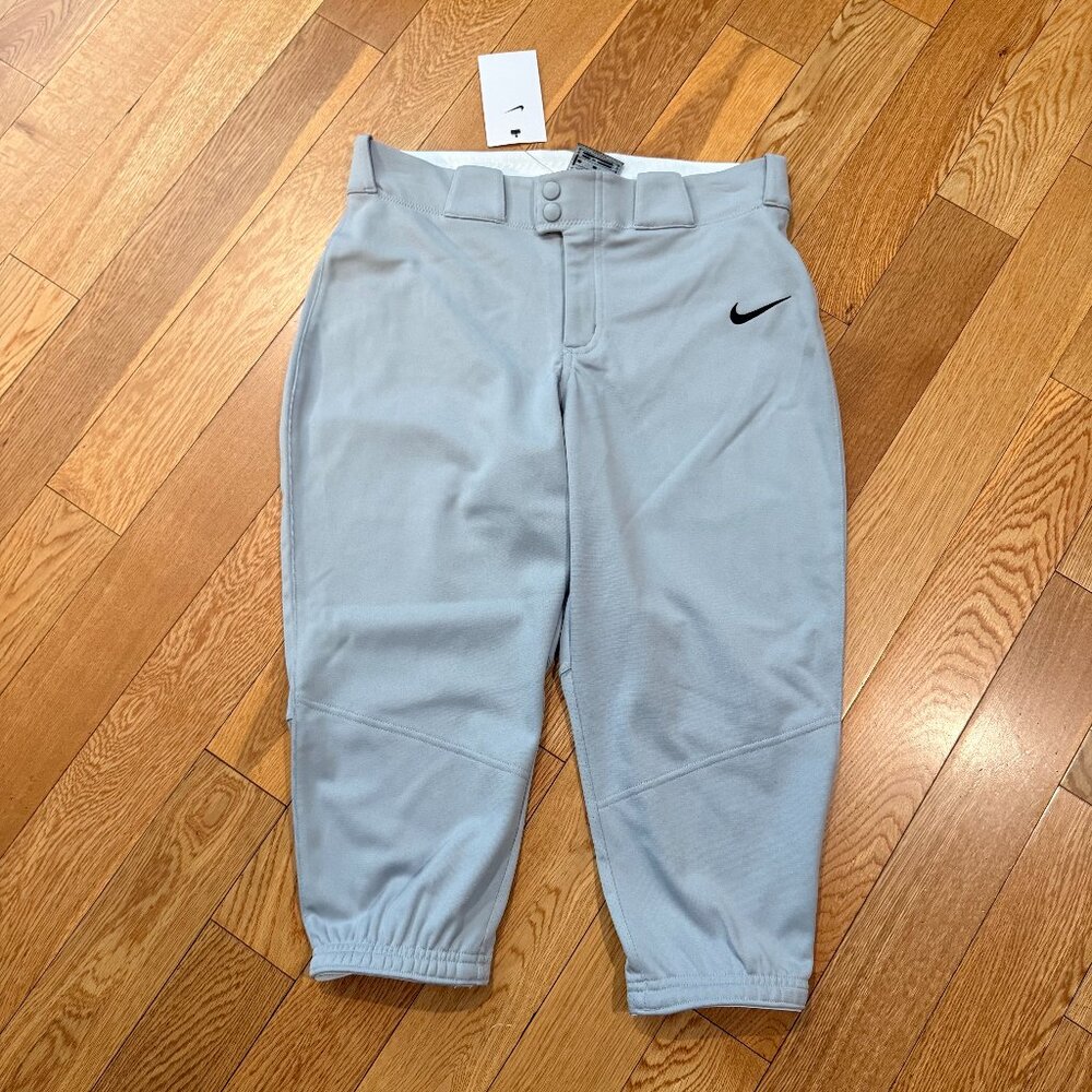 Nike Vapor Select 3/4 Length Softball Pants Womens Grey M AV6718-052 NWT